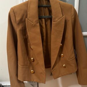 Express Tan Blazer with Gold Buttons